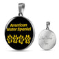 American Water Spaniel Mama Circle Necklace Stainless Steel or 18k Gold 18-22" Dog Owner Lover-Express Your Love Gifts