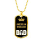 American Wirehair Cat Dad Necklace Stainless Steel or 18k Gold Dog Tag 24" Chain-Express Your Love Gifts