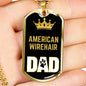 American Wirehair Cat Dad Necklace Stainless Steel or 18k Gold Dog Tag 24" Chain-Express Your Love Gifts