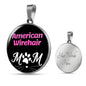 American Wirehair Cat Mom Necklace Circle Pendant Stainless Steel or 18k Gold 18-22"-Express Your Love Gifts