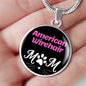 American Wirehair Cat Mom Necklace Circle Pendant Stainless Steel or 18k Gold 18-22"-Express Your Love Gifts