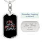 An Amazing Mother White Mom Keychain Stainless Steel or 18k Gold Dog Tag Keyring-Express Your Love Gifts