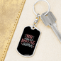 An Amazing Mother White Mom Keychain Stainless Steel or 18k Gold Dog Tag Keyring-Express Your Love Gifts
