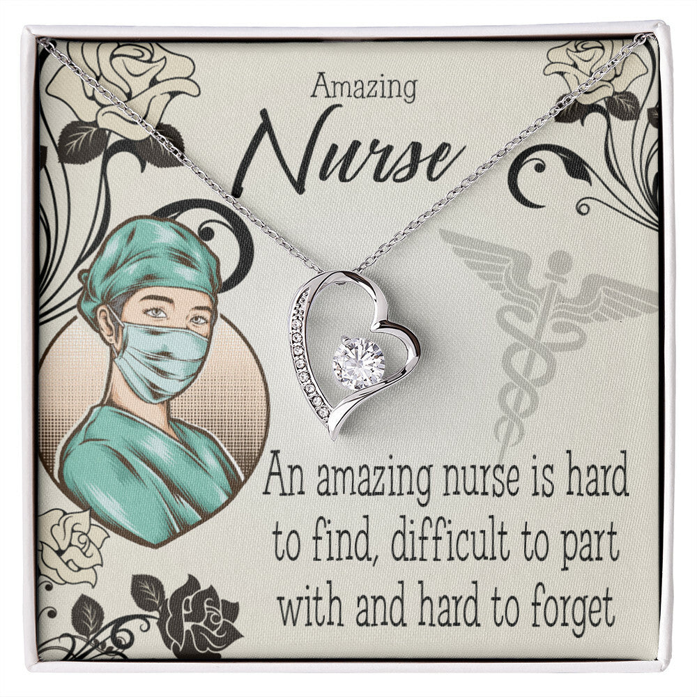 An Amazing Nurse Healthcare Medical Worker Nurse Appreciation Gift Forever Necklace w Message Card-Express Your Love Gifts