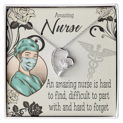 An Amazing Nurse Healthcare Medical Worker Nurse Appreciation Gift Forever Necklace w Message Card-Express Your Love Gifts