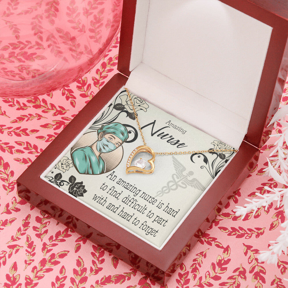 An Amazing Nurse Healthcare Medical Worker Nurse Appreciation Gift Forever Necklace w Message Card-Express Your Love Gifts
