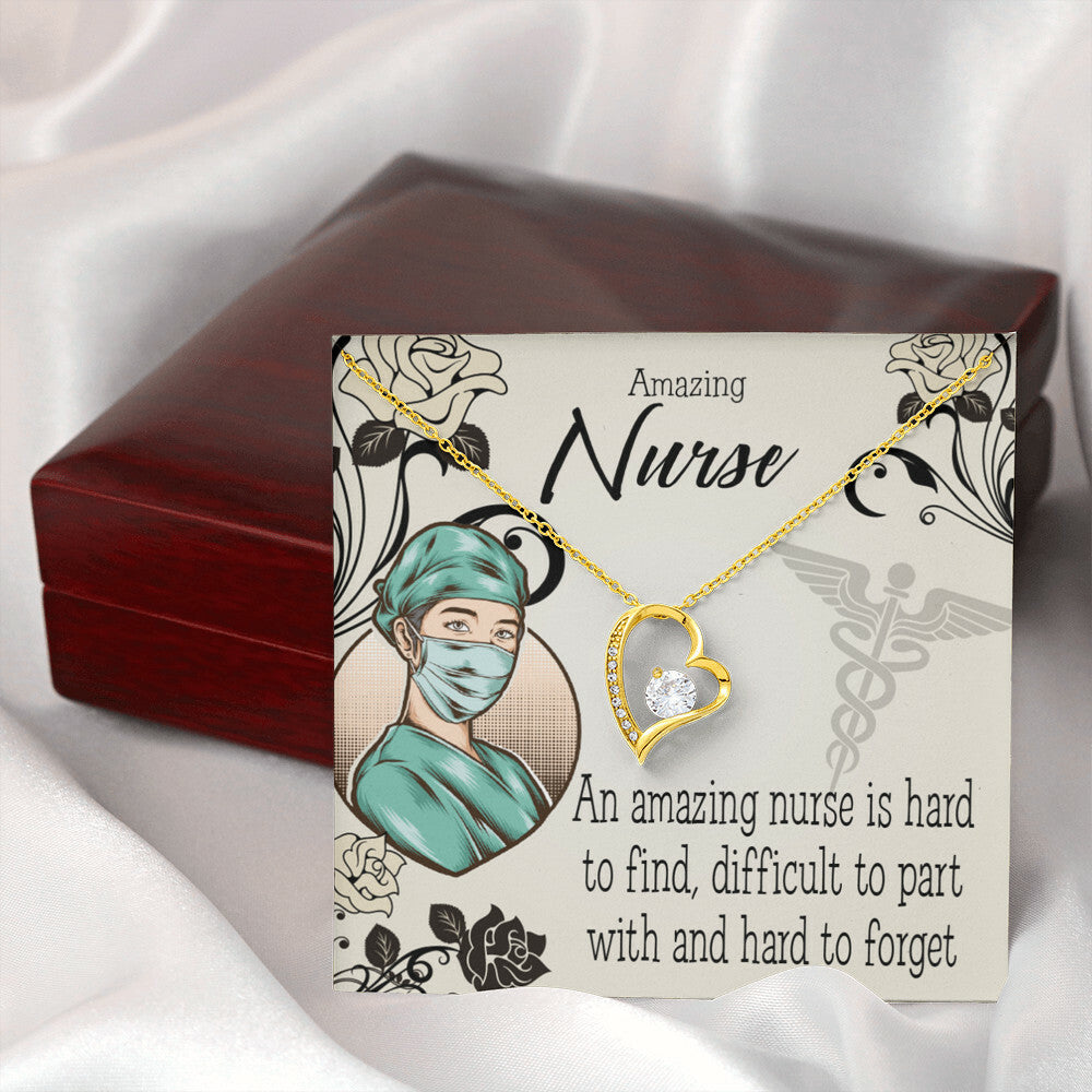 An Amazing Nurse Healthcare Medical Worker Nurse Appreciation Gift Forever Necklace w Message Card-Express Your Love Gifts