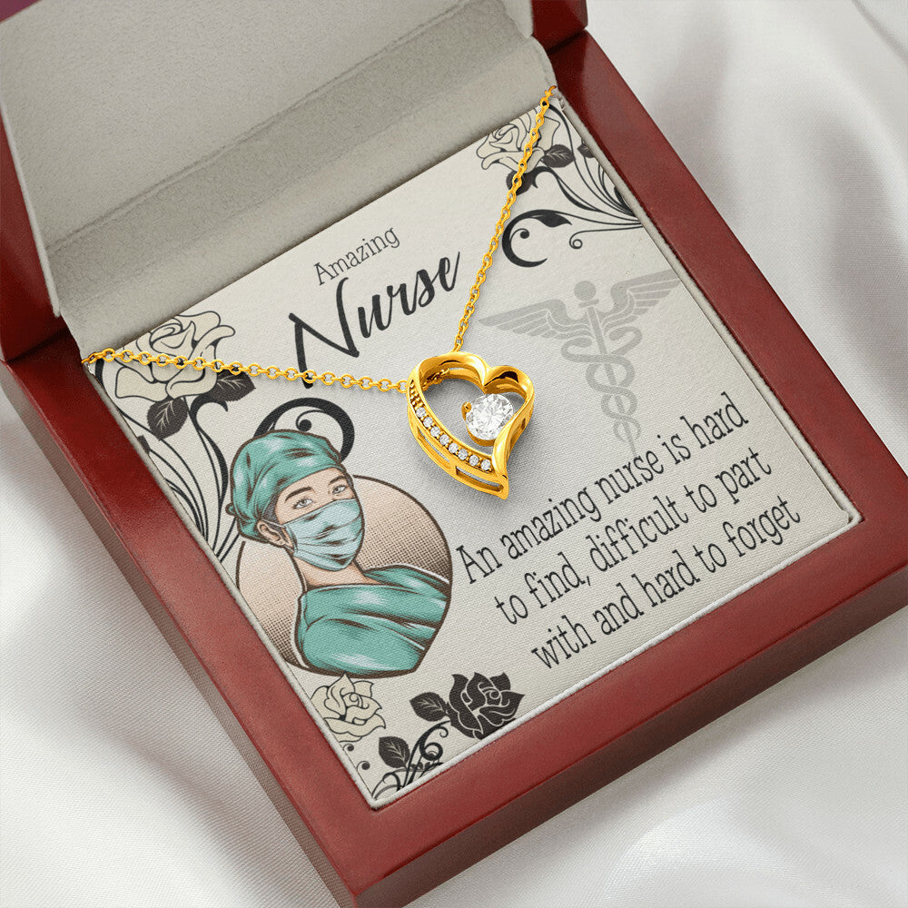 An Amazing Nurse Healthcare Medical Worker Nurse Appreciation Gift Forever Necklace w Message Card-Express Your Love Gifts