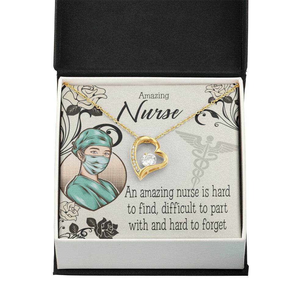 An Amazing Nurse Healthcare Medical Worker Nurse Appreciation Gift Forever Necklace w Message Card-Express Your Love Gifts