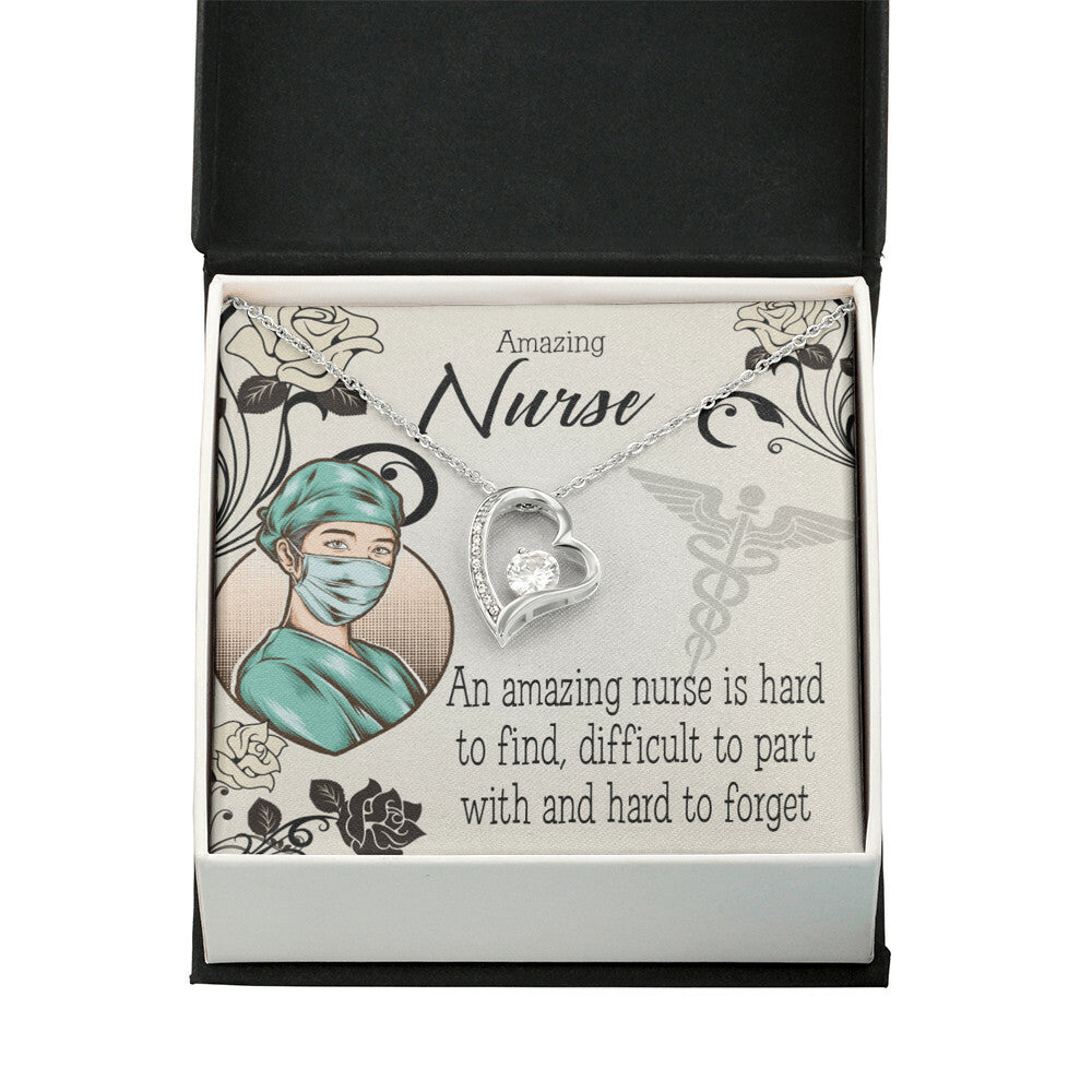 An Amazing Nurse Healthcare Medical Worker Nurse Appreciation Gift Forever Necklace w Message Card-Express Your Love Gifts