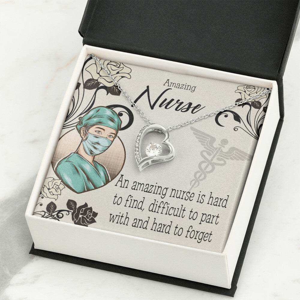 An Amazing Nurse Healthcare Medical Worker Nurse Appreciation Gift Forever Necklace w Message Card-Express Your Love Gifts