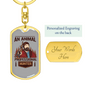 An Animal Professional Hunter Hunter'S Keychain Gift Stainless Steel or 18k Gold Dog Tag Keyring-Express Your Love Gifts