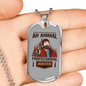 An Animal Professional Hunter Hunting Necklace Stainless Steel or 18k Gold Dog Tag 24"-Express Your Love Gifts