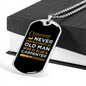 An Old Man Carpenter Woodworker Dog Tag Stainless Steel or 18k Gold W 24"-Express Your Love Gifts