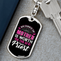 An Ounce of Mother Mom Keychain Stainless Steel or 18k Gold Dog Tag Keyring-Express Your Love Gifts