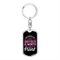 An Ounce of Mother Mom Keychain Stainless Steel or 18k Gold Dog Tag Keyring-Express Your Love Gifts