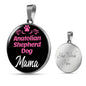 Anatolian Shepherd Dog Mama Necklace Circle Pendant Stainless Steel or 18k Gold 18-22" Dog Mom Pendant-Express Your Love Gifts