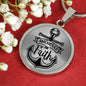 Anchored In Faith Necklace Stainless Steel or 18k Gold Circle Pendant 18-22"-Express Your Love Gifts