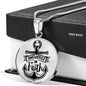 Anchored In Faith Necklace Stainless Steel or 18k Gold Circle Pendant 18-22"-Express Your Love Gifts