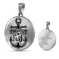 Anchored In Faith Necklace Stainless Steel or 18k Gold Circle Pendant 18-22"-Express Your Love Gifts