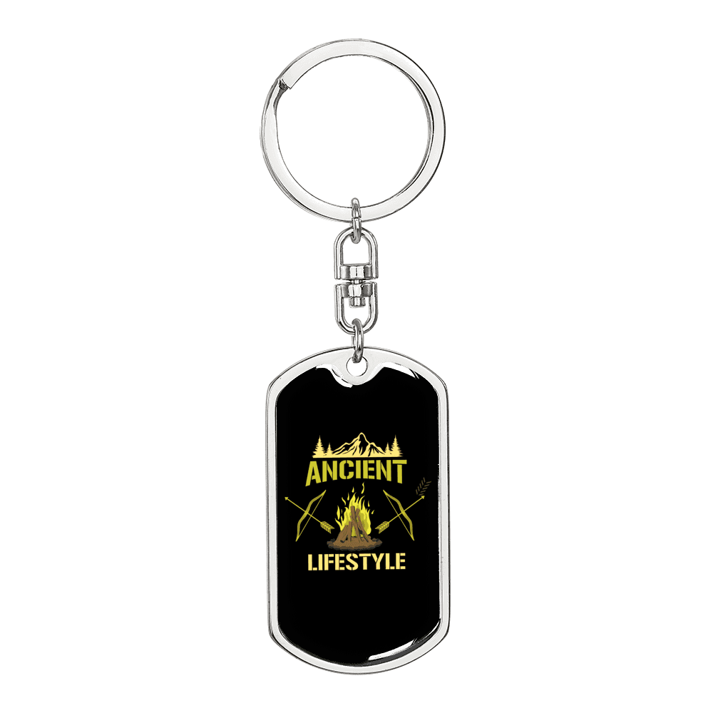 Ancient Life Style Hunter'S Keychain Gift Stainless Steel or 18k Gold Dog Tag Keyring-Express Your Love Gifts
