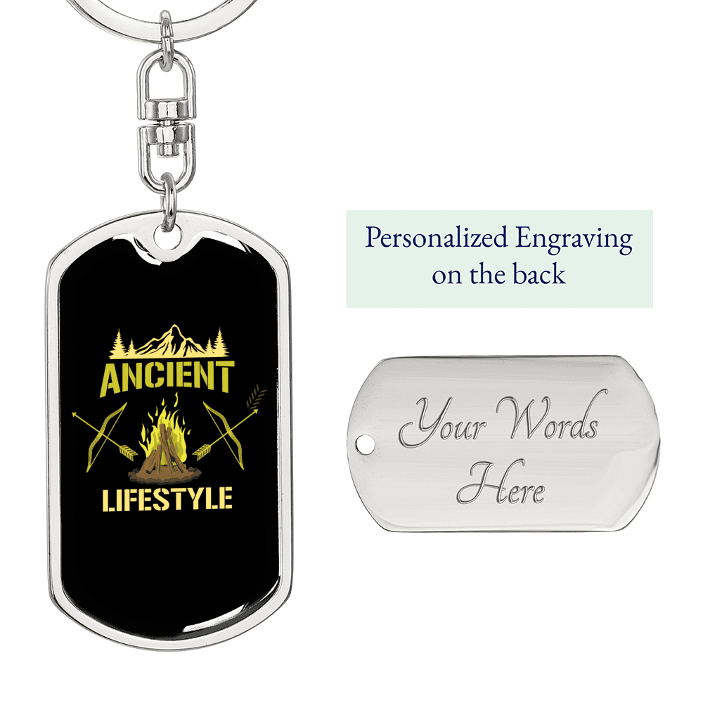 Ancient Life Style Hunter'S Keychain Gift Stainless Steel or 18k Gold Dog Tag Keyring-Express Your Love Gifts