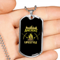 Ancient Life Style Hunting Necklace Stainless Steel or 18k Gold Dog Tag 24"-Express Your Love Gifts