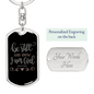 And Know I Am God Psalm 46:10 Keychain Stainless Steel or 18k Gold Dog Tag Keyring-Express Your Love Gifts