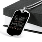 And Know I Am God Psalm 46:10 Necklace Stainless Steel or 18k Gold Dog Tag 24" Chain-Express Your Love Gifts