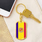 Andorra Flag Keychain Dog Tag Stainless Steel or 18k Gold-Express Your Love Gifts