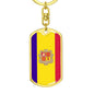 Andorra Flag Keychain Dog Tag Stainless Steel or 18k Gold-Express Your Love Gifts