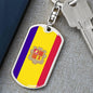 Andorra Flag Keychain Dog Tag Stainless Steel or 18k Gold-Express Your Love Gifts
