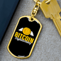Angel Bitcoin Crypto Keychain Stainless Steel or 18k Gold Dog Tag Keyring-Express Your Love Gifts