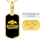 Angel Bitcoin Crypto Keychain Stainless Steel or 18k Gold Dog Tag Keyring-Express Your Love Gifts