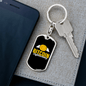 Angel Bitcoin Crypto Keychain Stainless Steel or 18k Gold Dog Tag Keyring-Express Your Love Gifts