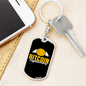 Angel Bitcoin Crypto Keychain Stainless Steel or 18k Gold Dog Tag Keyring-Express Your Love Gifts