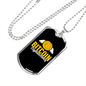 Angel Bitcoin Crypto Necklace Stainless Steel or 18k Gold Dog Tag 24" Chain-Express Your Love Gifts