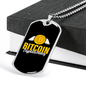 Angel Bitcoin Crypto Necklace Stainless Steel or 18k Gold Dog Tag 24" Chain-Express Your Love Gifts