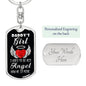 Angel Dog Tag Pendant Keychain Stainless Steel or 18k Gold-Express Your Love Gifts