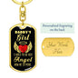 Angel Dog Tag Pendant Keychain Stainless Steel or 18k Gold-Express Your Love Gifts