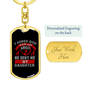 Angel Father Daughter Mom Keychain Stainless Steel or 18k Gold Dog Tag Keyring-Express Your Love Gifts