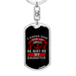 Angel Father Daughter Mom Keychain Stainless Steel or 18k Gold Dog Tag Keyring-Express Your Love Gifts