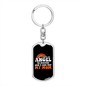 Angel in Heaven Mom Keychain Stainless Steel or 18k Gold Dog Tag Keyring-Express Your Love Gifts