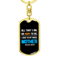 Angel Mother Mom Keychain Stainless Steel or 18k Gold Dog Tag Keyring-Express Your Love Gifts