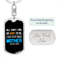 Angel Mother Mom Keychain Stainless Steel or 18k Gold Dog Tag Keyring-Express Your Love Gifts