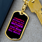 Angel Mother Purple Mom Keychain Stainless Steel or 18k Gold Dog Tag Keyring-Express Your Love Gifts