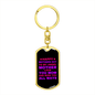 Angel Mother Purple Mom Keychain Stainless Steel or 18k Gold Dog Tag Keyring-Express Your Love Gifts