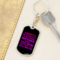 Angel Mother Purple Mom Keychain Stainless Steel or 18k Gold Dog Tag Keyring-Express Your Love Gifts