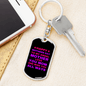 Angel Mother Purple Mom Keychain Stainless Steel or 18k Gold Dog Tag Keyring-Express Your Love Gifts