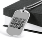Angels Among Us Necklace Stainless Steel or 18k Gold Dog Tag 24" Chain-Express Your Love Gifts